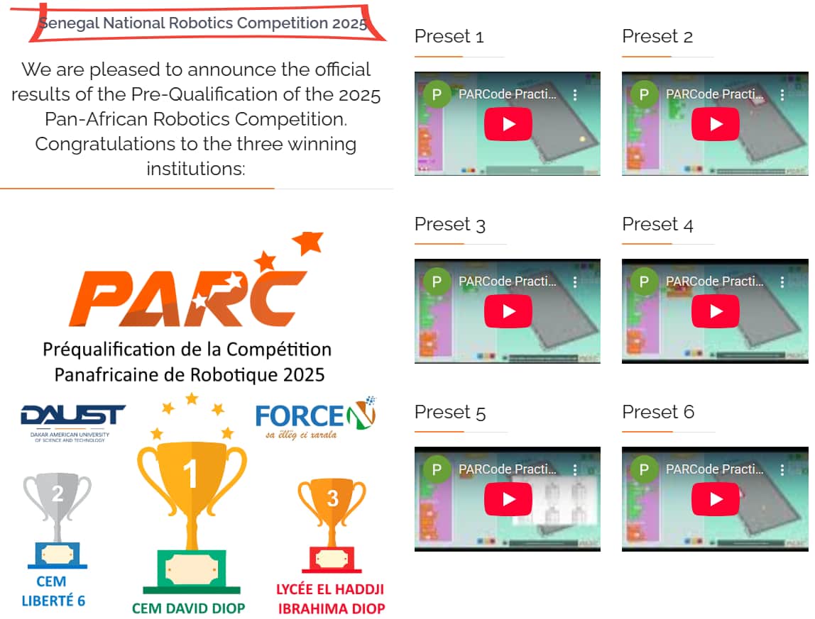 PARC 2025 Competition Results and Tutorials