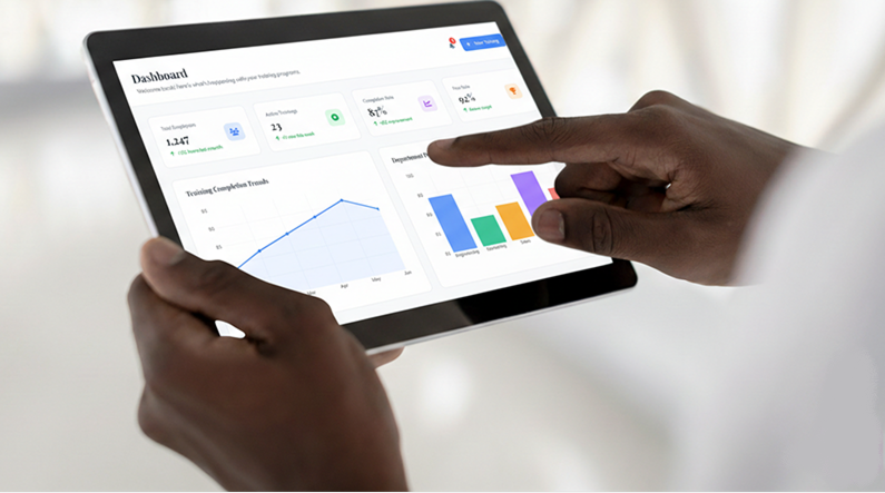 Policy Tutor training analytics dashboard